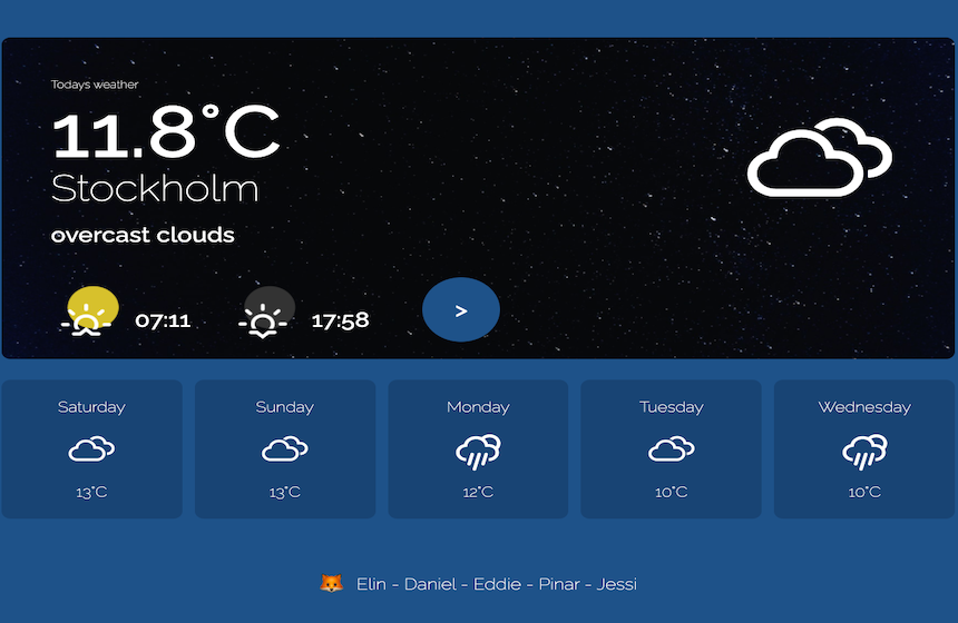 weather app project preview